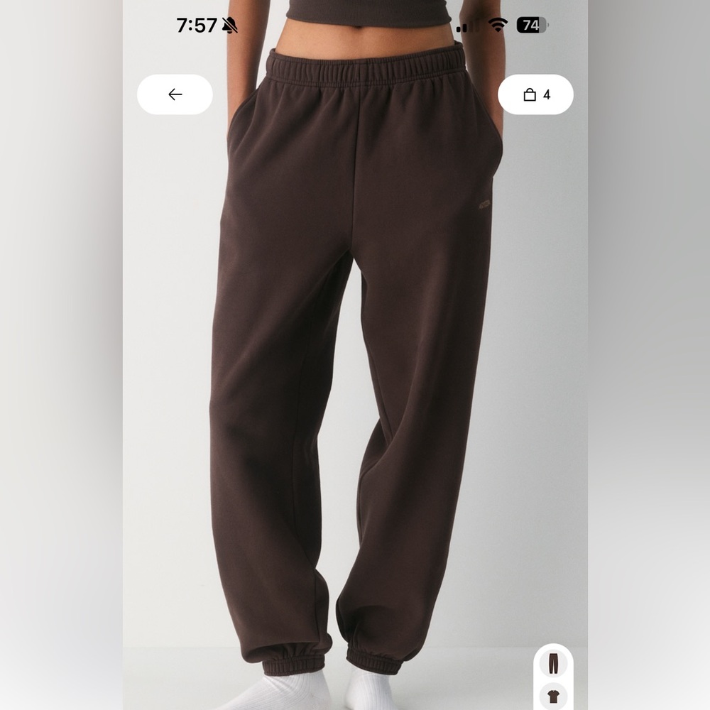 Aritzia mega fit sweatpants in rich mocha brown